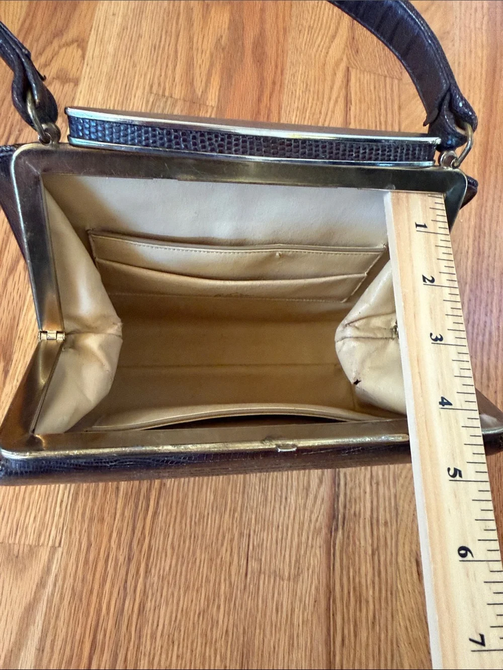 Vintage Belle stone Reptile Mid Century Top-Handle Women's Bag